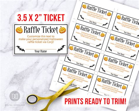 create halloween raffle ticket|Raffle Ticket Maker: Design Printable Raffle Tickets for Free .